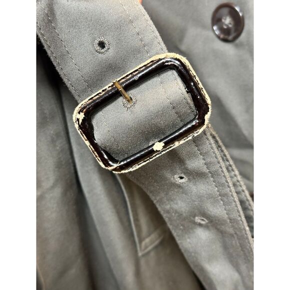 Hart Schaffner & Marx Men's Size 44L Gray Rain & Stain Repellent Trench Coat EUC - Picture 6 of 7